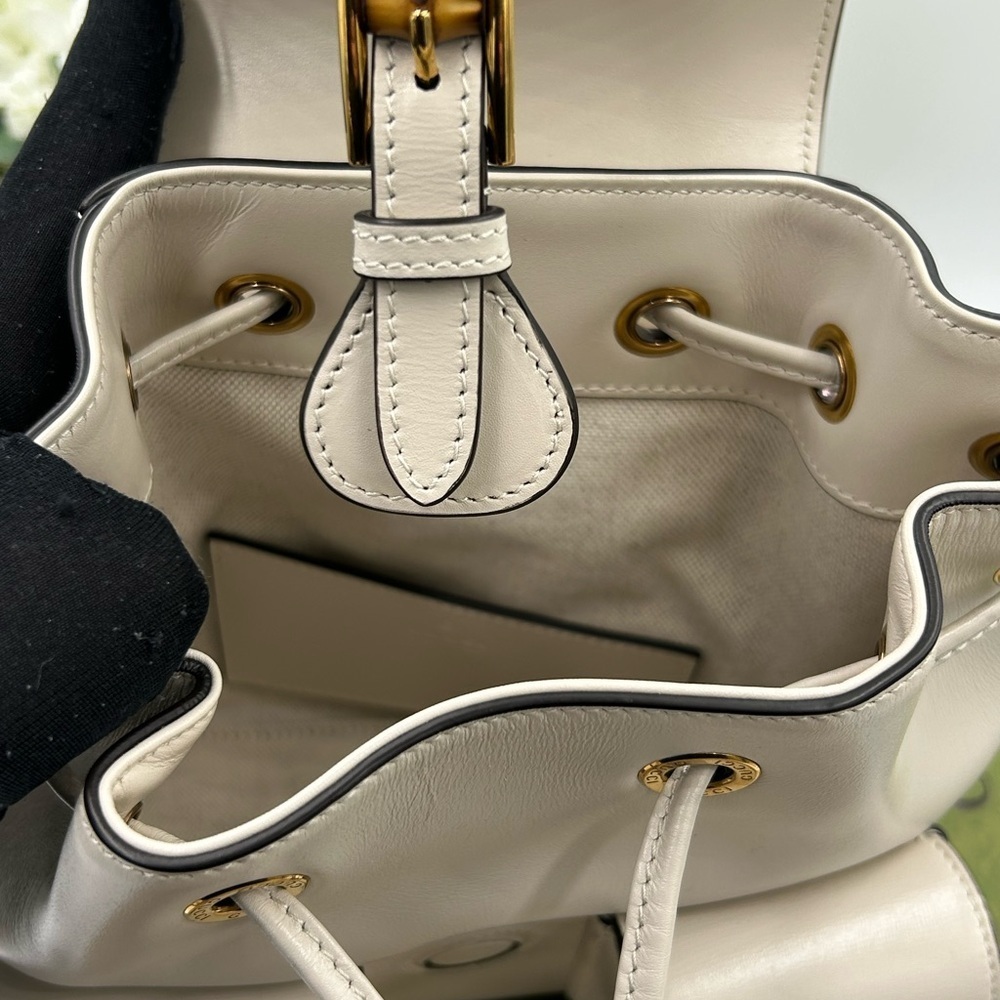 Gucci Leather bamboo backpack made in Italy NWT - Picture 6 of 12
